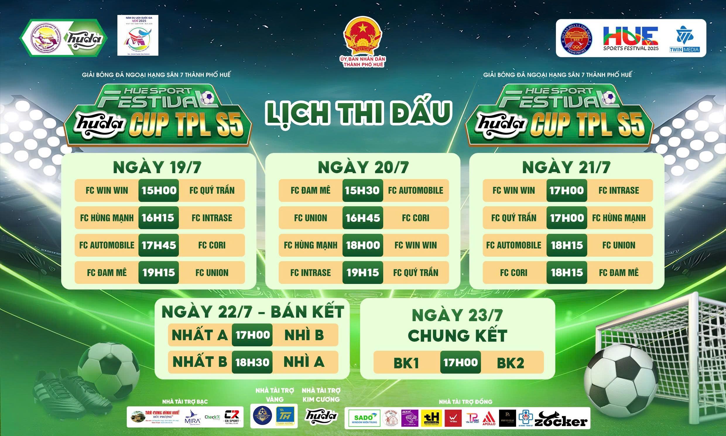 Lịch thi đấu chính thức TPL-S5 