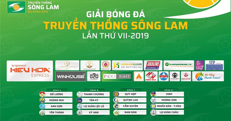 Lịch thi đấu giải bóng đá Truyền Thống Sông Lam lần VII - 2019